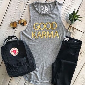 Chaser- Good Karma Shirttail Tank Top